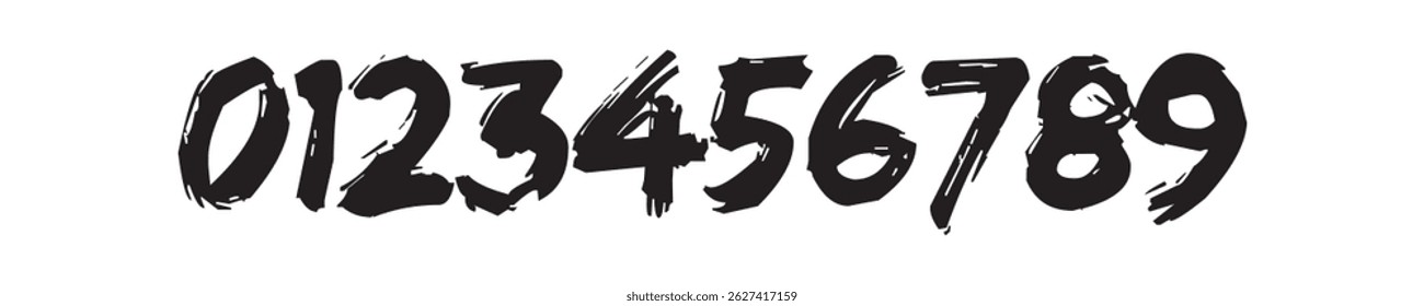 Bullet Point, Circle Number font icon . Typography Set of Round 1-9 Numbers. Numeral typographic line and flat icons set, editable stroke isolated on white, linear vector outline illustration, symbol