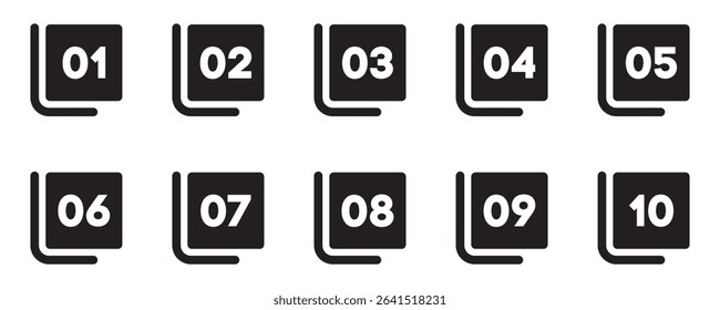 Bullet Point, Circle Number font icon . Typography Set of Round 1-9 Numbers. Numeral typographic line and flat icons set, editable stroke isolated on white, linear vector outline illustration, symbol 