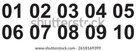 Bullet Point, Circle Number font icon . Typography Set of Round 1-9 Numbers. 