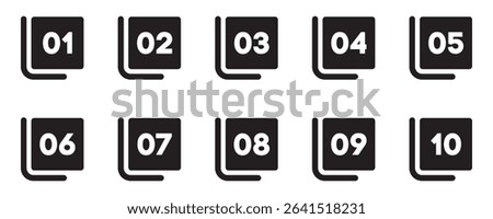 Bullet Point, Circle Number font icon . Typography Set of Round 1-9 Numbers. Numeral typographic line and flat icons set, editable stroke isolated on white, linear vector outline illustration, symbol 