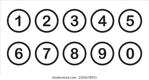 Bullet Point or Circle Number icon symbol sign, vector illustration