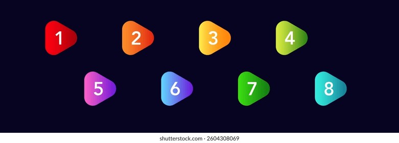 Bullet point icons feature numbers in bright colors, perfect for lists, steps, or instructions.