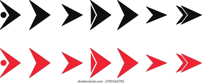 Conjunto de ícones Flèche e Lista de pontos marcadores. Editor de Texto e Símbolos de Formatação de Conteúdo. Item de Lista e Ponteiro de Navegação