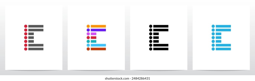 Bullet Point List Initial Letter Logo Design C