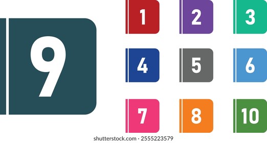 Bullet point set from 1 to 10 template collection sign and symbol