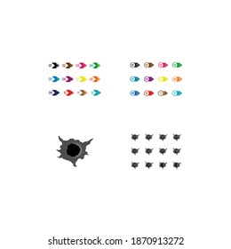bullet point vektor editable number 12 coloring
