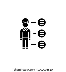 Bullet points black icon concept. Bullet points flat  vector symbol, sign, illustration.