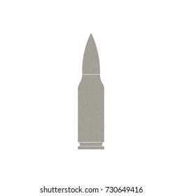 bullet points. combat bullet and cartridge. white background. monochrome texture. stipple effect. vector illustration