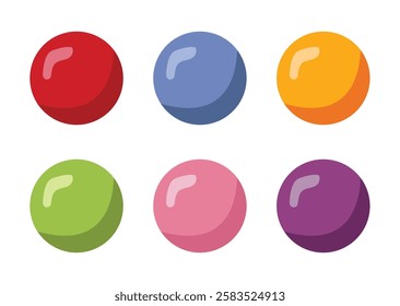 Bullet points decoration elements, bulleted list decor, set color circle illustration, glossy circle buttons vector set, colored spheres round shapes collection, colorful balls image