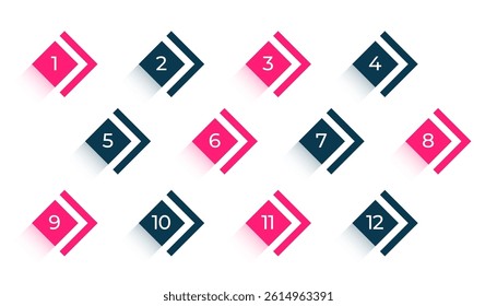 bullet points element in arrow directional background vector design 