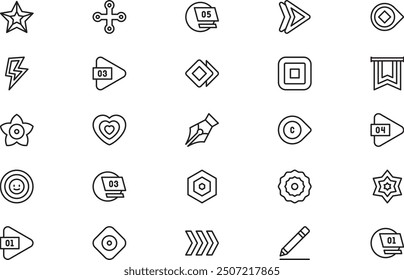 Bullet points icons collection is a vector illustration with editable stroke.