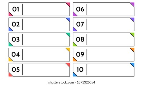 Sammelpunkte, Infomarkierungen. Symbol-Pfeil-Set. Nummernflags 1 bis 12 Flache Designliste, Schaltfläche, einzelne Vektorgrafik. Infografik.