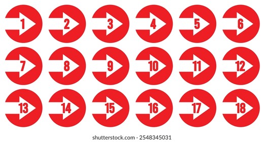 Puntos de bala, marcadores de información. Ilustración vectorial