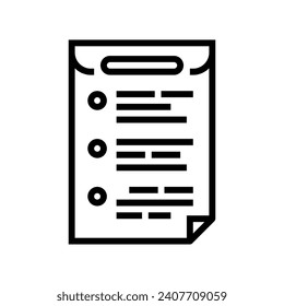 vector de icono de línea de puntos de viñeta. signo de lista de puntos de viñeta. símbolo de contorno aislado ilustración negra