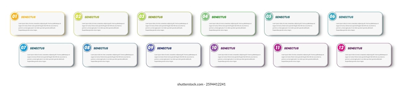 Bullet points numbers from 1 to 12 list markers