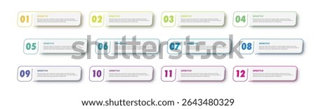 Bullet points numbers from 1 to 12 list