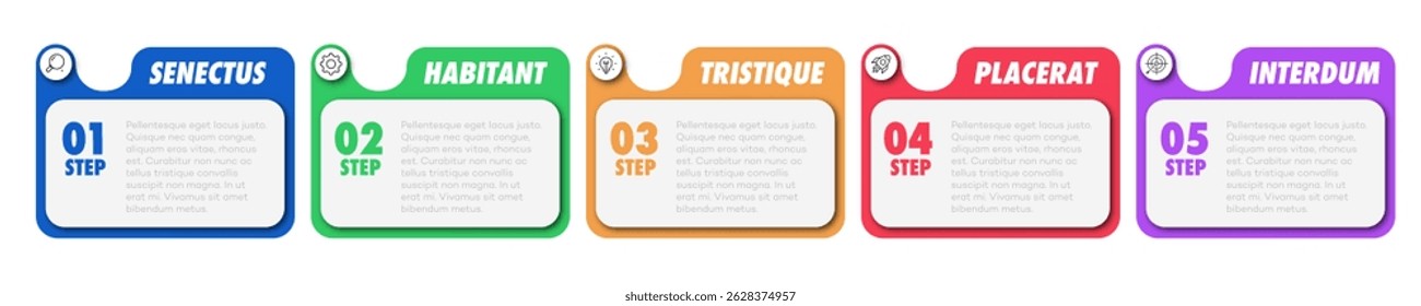 Bullet points numbers from 1 to 5 list markers trendy style