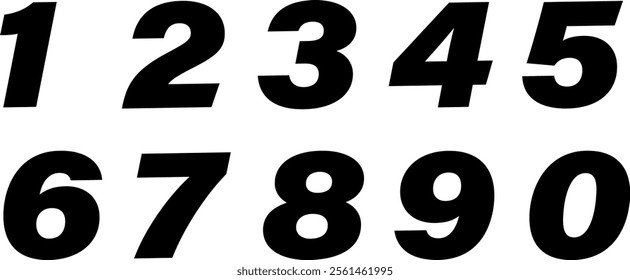 Bullet points numbers icon, Simple round numbers in flat style, Set icon number bullet points from one to nine
