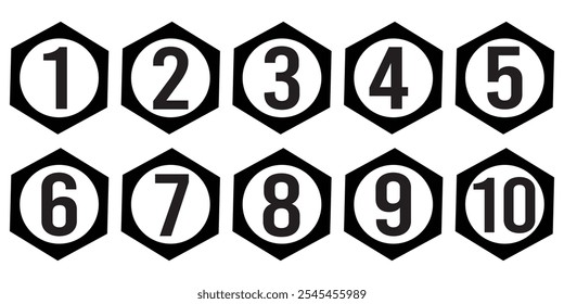 Bullet Points Numbers on white background eps 10. 