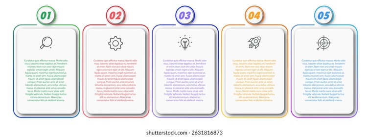 Bullet points numbers vector from 1 to 5 list