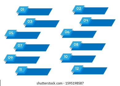 bullet points with shape numerical one to twelve