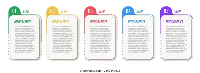 Bullet points vector numbers from 1 to 5 list markers card typography for presentation, banner, web site, workflow layout