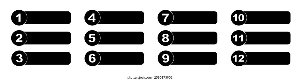 Bullet points vector. Numbers icon