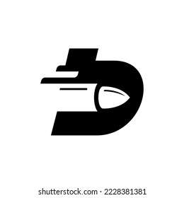 Signo vectorial de diseño de logotipo proyectil de bala