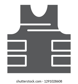 Bullet Proof Vest Glyph Icon, Security And Uniform, Armor Jacket Sign, Vector Graphics, A Solid Pattern On A White Background, Eps 10.