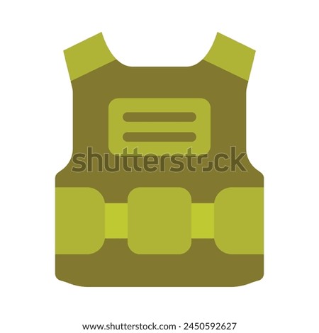 Bullet Proof Vest Glyph Vector Flat Icon Design