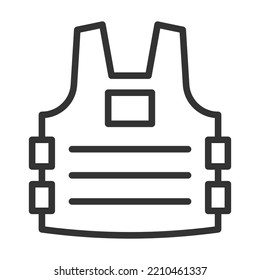 Bullet Proof Vest Icon. Body Protection Sign. Flat Style Vector Illustration Isolated On White Background