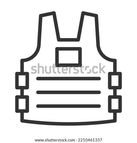 Bullet proof vest icon. Body protection sign. Flat style vector illustration isolated on white background