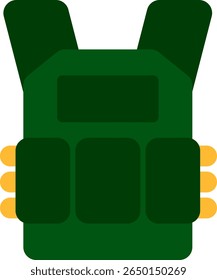 projeto de estilo plano de colete à prova de balas ícone