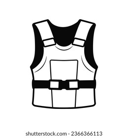 bullet proof vest icon. Policeman bulletproof isolated on white background. Vector illustration