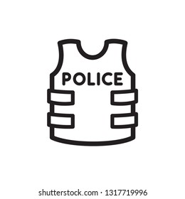 Bullet Proof Vest Icon In Trendy Flat Style 