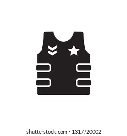 bullet proof vest icon in trendy flat style 