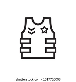 bullet proof vest icon in trendy flat style 