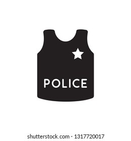 Bullet Proof Vest Icon In Trendy Flat Style 