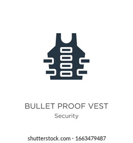 Bullet Proof Vest Icon Vector. Trendy Flat Bullet Proof Vest Icon From Security Collection Isolated On White Background. Vector Illustration Can Be Used For Web And Mobile Graphic Design, Logo, Eps10