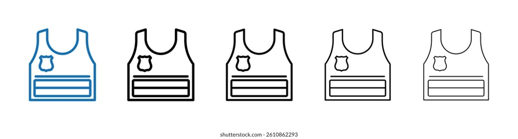 Bullet proof vest Outline vector logo for web ui