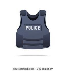 Bullet proof vest. Police vest vector isolated on white background.