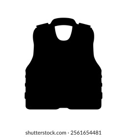 Bullet proof vest silhouette icon illustration design on white background.