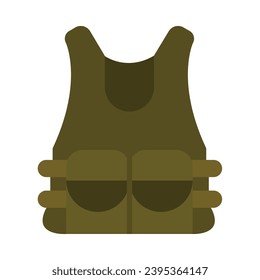 Bullet Proof Vest Vector Flat Icon For Personal And Commercial Use.
