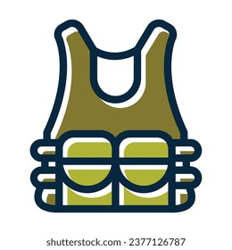 Bullet Proof Vest Vector Thick Line Filled Dark Colors Icons For Personal And Commercial Use.

