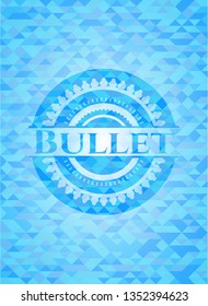 Bullet realistic light blue mosaic emblem
