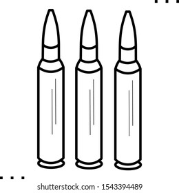 
bullet rounds  line art icon.  Black  aesthetic contour.