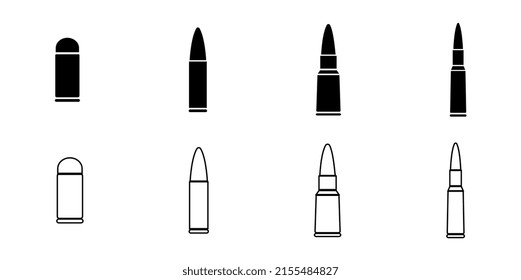 Bullet set icon, logo isolated on white background.	