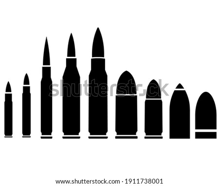 Bullet set icon, logo isolated on white background