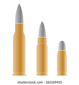 Bullet set isolated on white background. Vector illustration of different bullets.