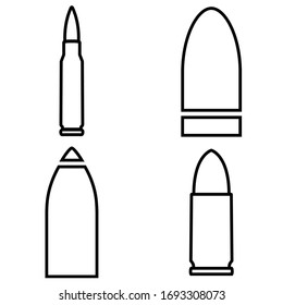 Bullet set line icon, logo isolated on white background